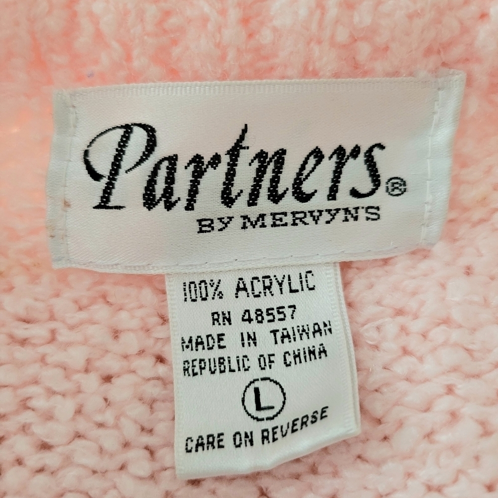 Vintage Cozy Pink Women's Sweater • Open Cardigan • Boucle Knit • Size Large - Picture 6 of 6